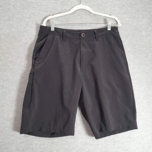 Volcom Men Shorts 32 Black Chino Mid Rise Zip Pockets 10 in Inseam‎ Summer